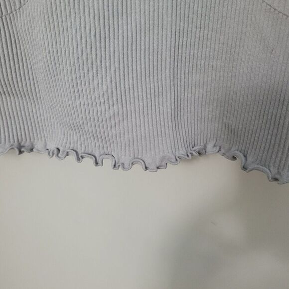 Aerie Ribbed Cropped Grey Tank Size Extra Large - Picture 5 of 5